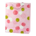 Torba Prezentowa Wzór Złote Kropki Pastelowa 32 × 26 × 10 cm
