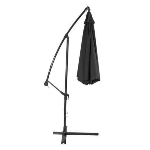 Parasol Ogrodowy Boczny Z Regulacją Pochyłu Pokrowiec 350 x 250cm Czarny
