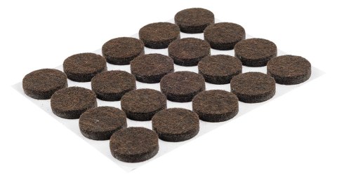 Podkładki filcowe okrągłe samoprzylepne, ciemnobrązowe 20mm, 20 szt.