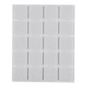 Podkładki filcowe samoprzylepne, białe 20x20 mm, 20 szt.