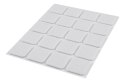 Podkładki filcowe samoprzylepne, białe 20x20 mm, 20 szt.