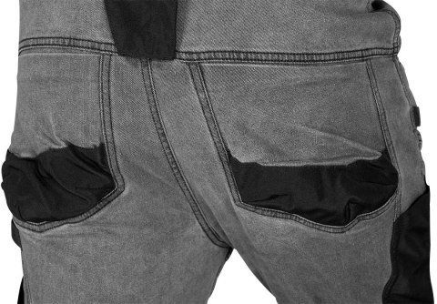Spodnie robocze DENIM, wzmocnienia Oxford, szare, rozmiar XXL