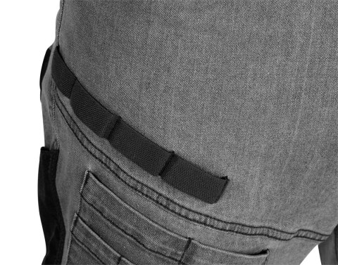Spodnie robocze DENIM, wzmocnienia Oxford, szare, rozmiar XXXL