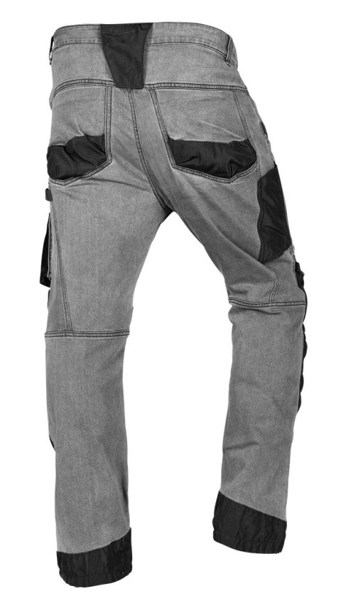 Spodnie robocze DENIM, wzmocnienia Oxford, szare, rozmiar S