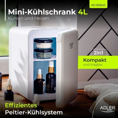 AD 8084 grey Mini lodówka 4l | chłodzenie i podgrzewanie | do domu i samochodu | system peltiera