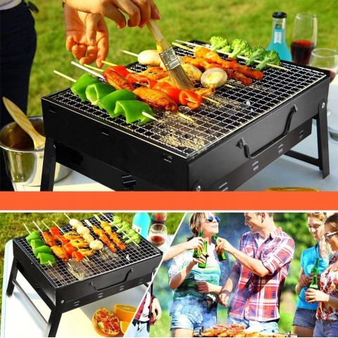 Grill węglowy TURYSTYCZNY 35 x 27 cm – Kempingowy, Przenośny, Składany