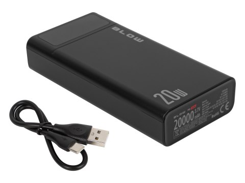 81-147# Power bank 20000mah qc+pd 20w + lightning pb20e czarny
