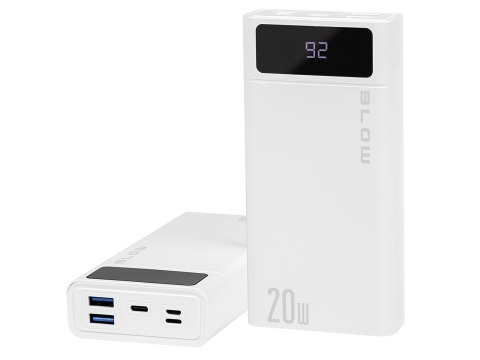 81-148# Power bank 20000mah qc+pd 20w + lightning pb20e biały