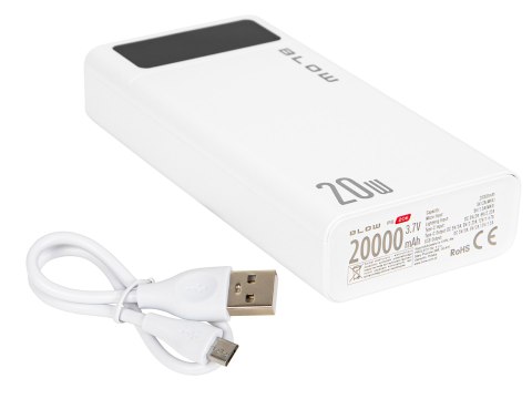 81-148# Power bank 20000mah qc+pd 20w + lightning pb20e biały