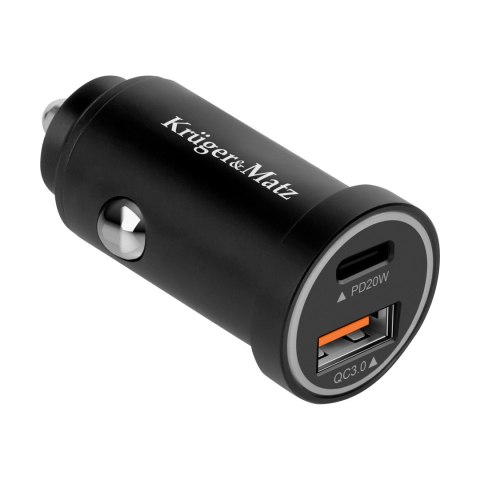 Ładowarka samochodowa 38W Kruger&Matz z funkcjami Power Dedlivery oraz Quick Charge