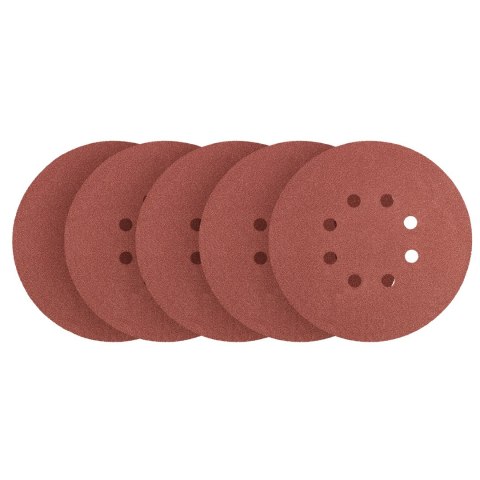 Krążki ścierne rzep 150 mm, P150, 5 szt., z 8 otworami