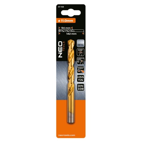 Wiertło do metalu HSS-TiN, 11.0 mm
