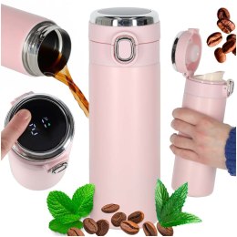 Kubek termiczny z ustnikiem termos LED 350ml róż