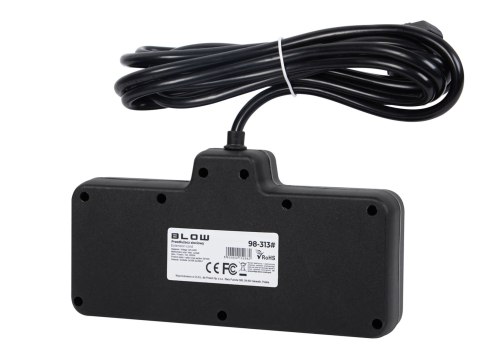 98-314# Rozgałęźnik ps-310 3-gniazda+2xusb+2xusb-c 3m czarny 3x1mm przedłużacz
