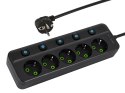 98-318# Przedłużacz sieciowy ps-580s 5-gniazd 5m czarny 3x1mm
