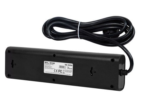 98-326# Przedłużacz sieciowy ps-450t 4-gniazda 3xusb+usb-pd 3m czarny 3x1mm