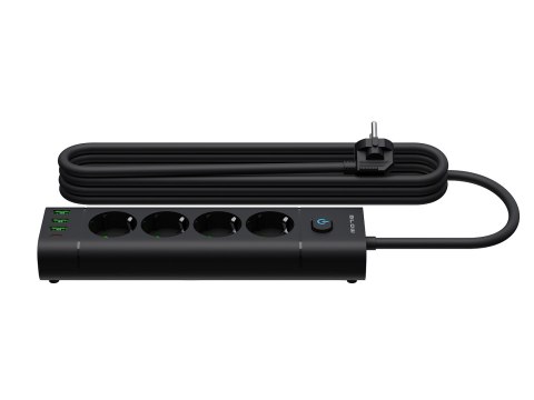98-326# Przedłużacz sieciowy ps-450t 4-gniazda 3xusb+usb-pd 3m czarny 3x1mm