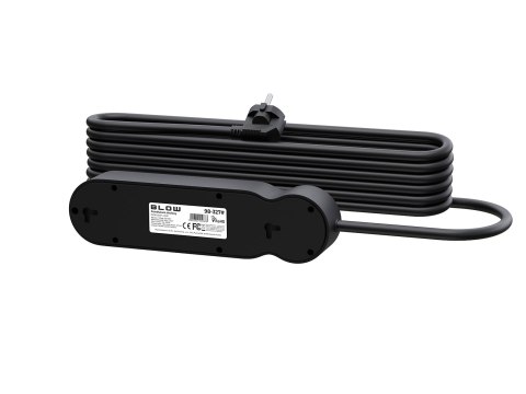 98-327# Przedłużacz sieciowy ps-340 3-gniazda 2xusb+usb-c 5m czarny 3x1mm
