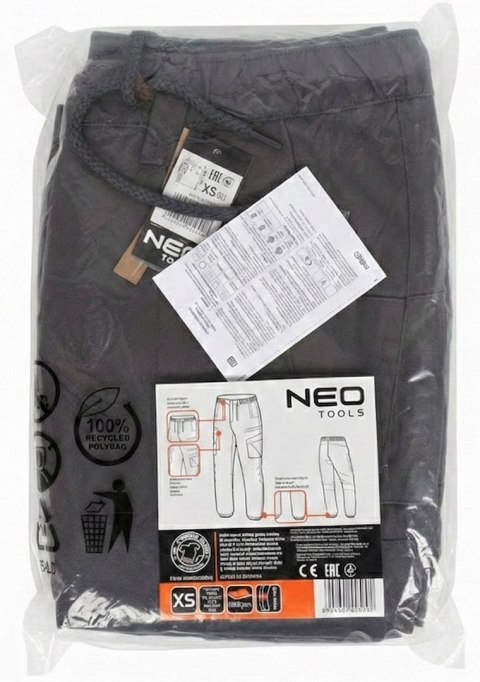 Spodnie robocze OUTDOOR, typu jogger, szare, rozmiar XS