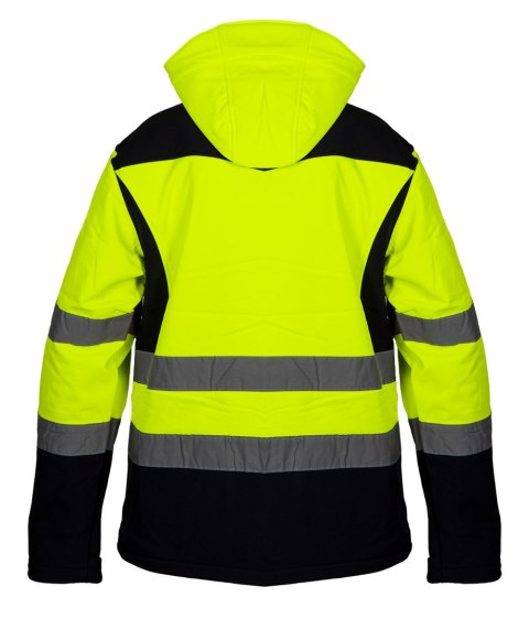 Kurtka robocza ostrzegawcza softshell z kapturem, żółta, rozmiar XXL