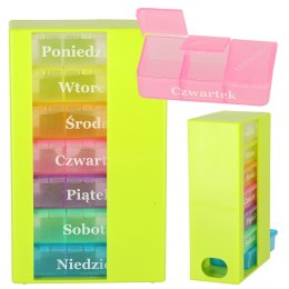 Organizer na leki pudełko kasetka na tabletki tygodniowy PL EN LT CS