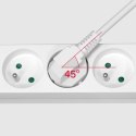Przedłużacz 5 gniazd 3m typu francuskiego bez przełącznika (3x1,5mm) Rebel biały