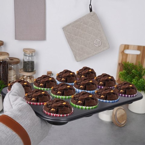 Blacha Forma do Pieczenia Muffinek ORION z Papilotkami Babeczki 35 x 27 cm