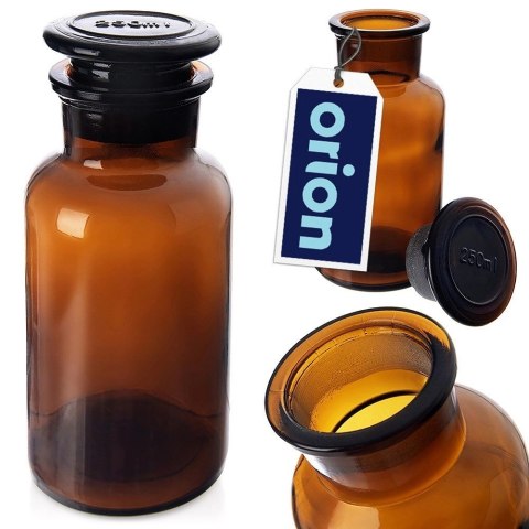 Butelka Szklana Retro 250 ml ORION Brązowa z Korkiem 14 x 6,5 cm