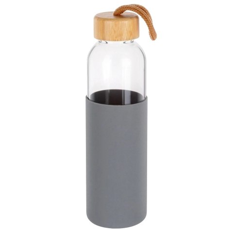 Butelka na Wodę VILDE Szklana 500 ml Silikonowy Pokrowiec Szary