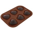Forma do Muffinek Silikonowa Pomarańczowa Serce Solidna ORION 30 x 20,5 cm