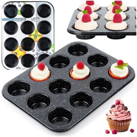 Forma do Muffinek VILDE Granitowa Nieprzywierająca na 12 szt. 35 x 26,5 cm