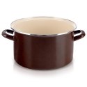 Garnek Emaliowany 10 L ORION BROWN Retro Duży 30 cm Indukcja Zmywarka