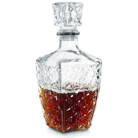 Karafka do Whisky EXCELLENT Szklana 830 ml Zdobiona Korek Prezent