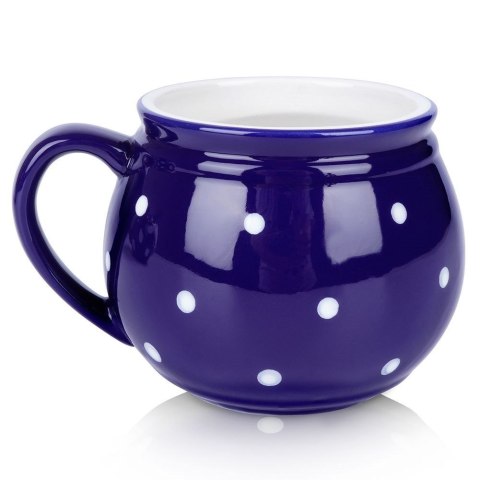 Kubek Ceramiczny Niebieski w Grochy 200 ml ORION Łatwy w Czyszczeniu