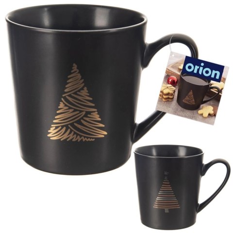 Kubek Porcelanowy 500 ml ORION Czarny Choinka Świąteczny do Mikrofali