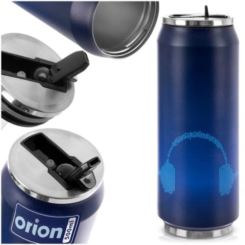 Kubek Termiczny Puszka 500 ml ORION Słuchawki Stal Nierdzewna Szczelny
