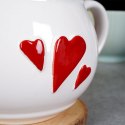 Kubek do Kawy Herbaty Ceramiczny Biały Serce Pojemny Duży ORION 430 ml