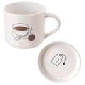 Kubek do Parzenia Herbaty Ziół Naparów z Pokrywką Porcelanowy ORION 420 ml