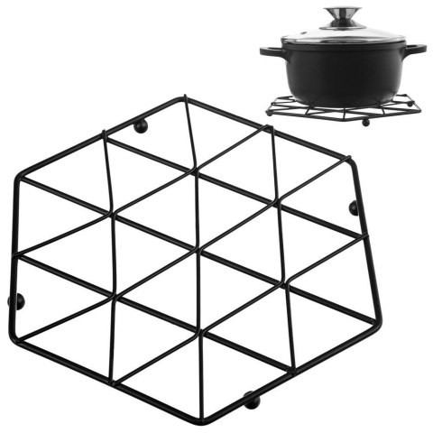 Podstawka pod Garnek Metalowa RADKA 22,5 cm ORION Czarna Sześciokąt