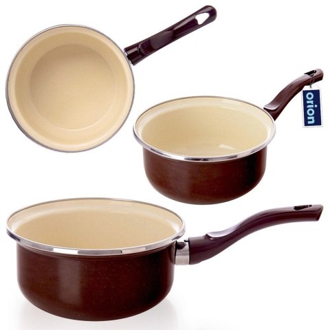 Rondel Emaliowany BROWN Retro 16 cm 1 L Indukcja Piekarnik ORION
