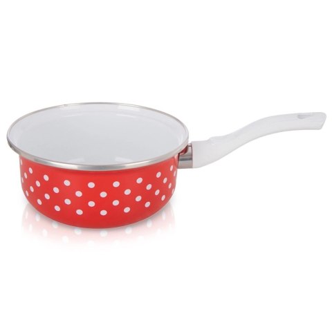 Rondel Emaliowany TECKA Czerwony Grochy 950 ml ORION 16 cm Indukcja