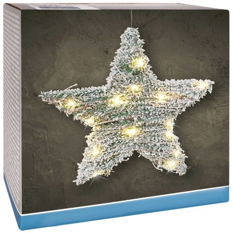 Stroik Gwiazda Ozdoba Świąteczna Świecąca 20 LED Wisząca Solidna VILDE 30cm