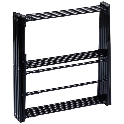 Suszarka na Pranie Pionowa Rozsuwana Metal Czarny 14 Prętów 139 cm VILDE