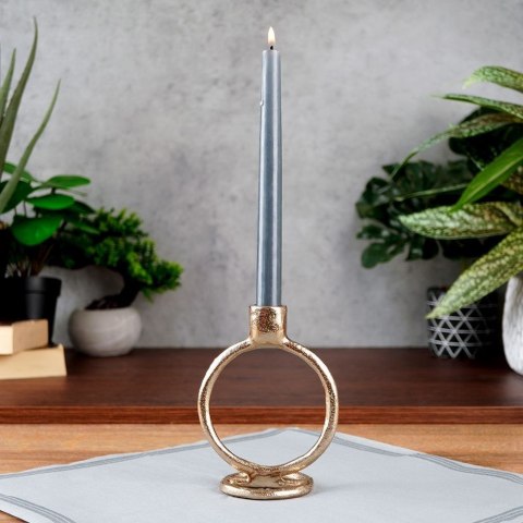 Świecznik Aluminiowy Złoty Stojak na Świeczkę HOME STYLING COLLECTION 15cm