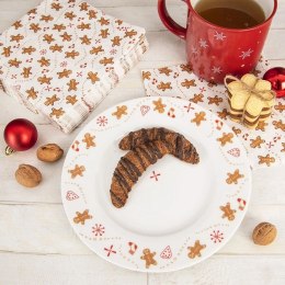 Talerz Deserowy Porcelanowy Świąteczny 20 cm ORION Dekor Piernik