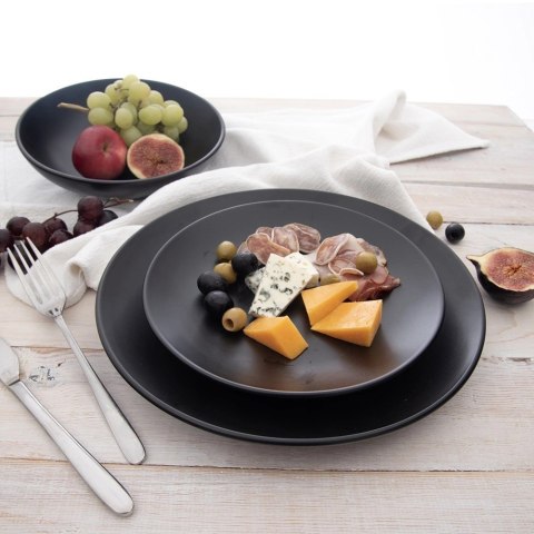 Talerz Obiadowy Głęboki Ceramiczny Czarny Matowy 800 ml ORION