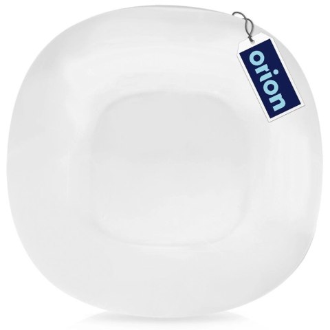 Talerz Obiadowy Płytki Szkło Białe LUNA Kwadratowy 26,5 cm ORION