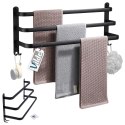 Wieszak na Ręczniki Ścienny Aluminiowy Mocny Czarny VILDE 50 cm