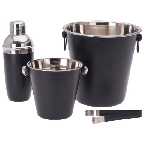 Zestaw Barowy z Shakerem Stalowy Czarny Solidny EXCELLENT HOUSEWARE 4 el.