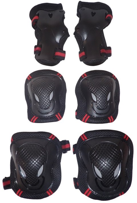 Zestaw Ochraniaczy na Rolki Deskorolkę Rower 3w1 Czarne KUBISPORT rozm XL
